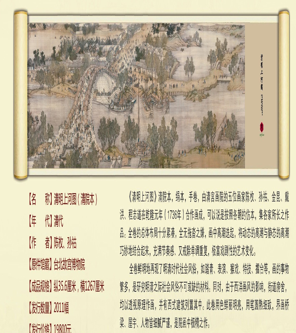 中国传世国宝书画精品—清明上河图（清院本）